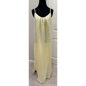 terzo millennio white linen dress Terzo Millennio | Dresses | Terzo Millennio Dress Womens S 0 Linen White Maxi Vneck Smocked Wais